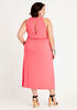 Keyhole Halter Maxi Dress, Geranium Pink image number 1