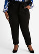 Plus Size Sash Tie Belted High Waist Chic Ankle Stretch Work Pants image number 0