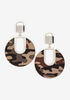 Camo Print Disc Earrings, Olive image number 0
