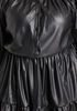 Tiered Faux Leather Midi Dress, Black image number 2