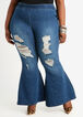 Short Pull On High Waist Flare Jean, Medium Blue image number 0