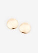 Gold Disc Clip On Earrings, Gold image number 0