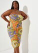Strapless Printed Bodycon Dress, Multi image number 0