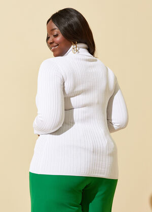 Turtleneck Sweater, White image number 1