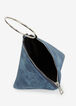Blue Faux Leather Pyramid Bag, Denim image number 2