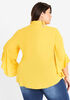 Cutout Crepe Blouse, Nugget Gold image number 1