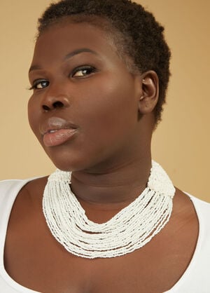 Braided And Beaded Necklace, White image number 0