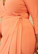 Stretch Knit Faux Wrap Dress, LIVING CORAL image number 3
