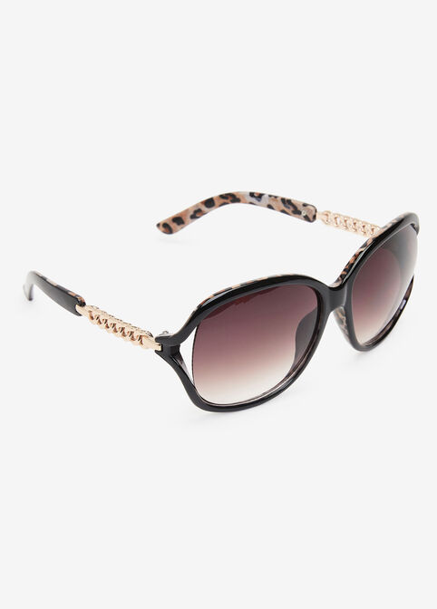 Tinted Chain Link Sunglasses, Black image number 2