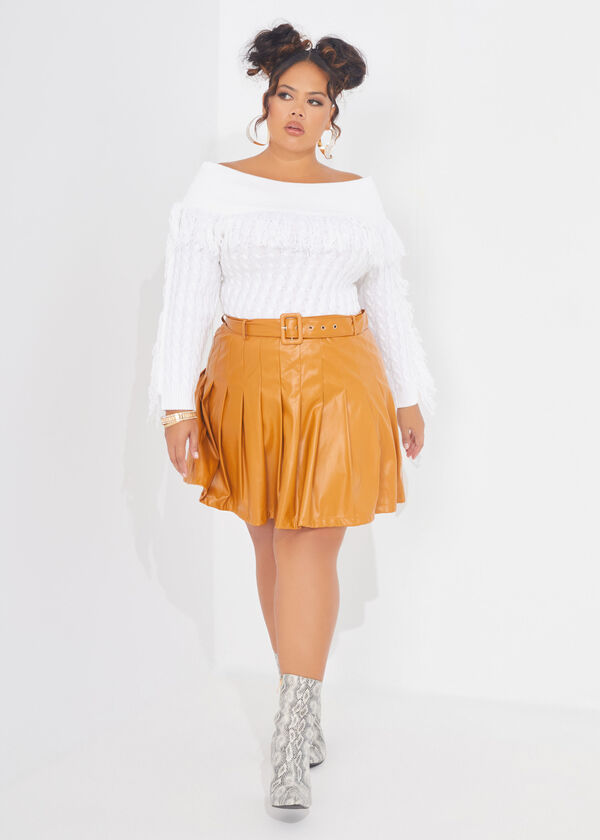 The Sophie Mini Skirt, Cognac image number 0
