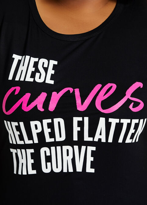 Flatten The Curve Graphic Tee, Black image number 1