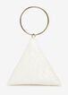 White Faux Leather Pyramid Bag, White image number 1
