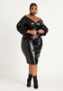 Faux Leather Bodycon Dress, Black image number 2