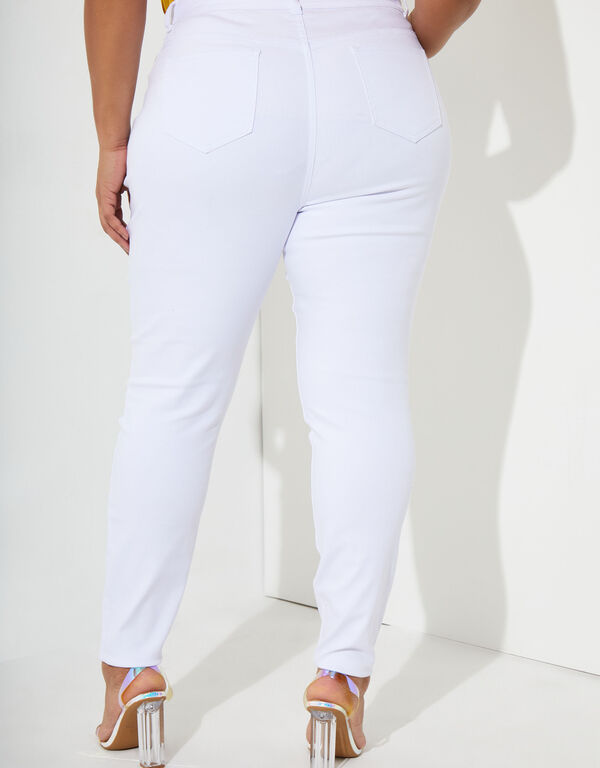 Star Embellished Skinny Jeans, White image number 1