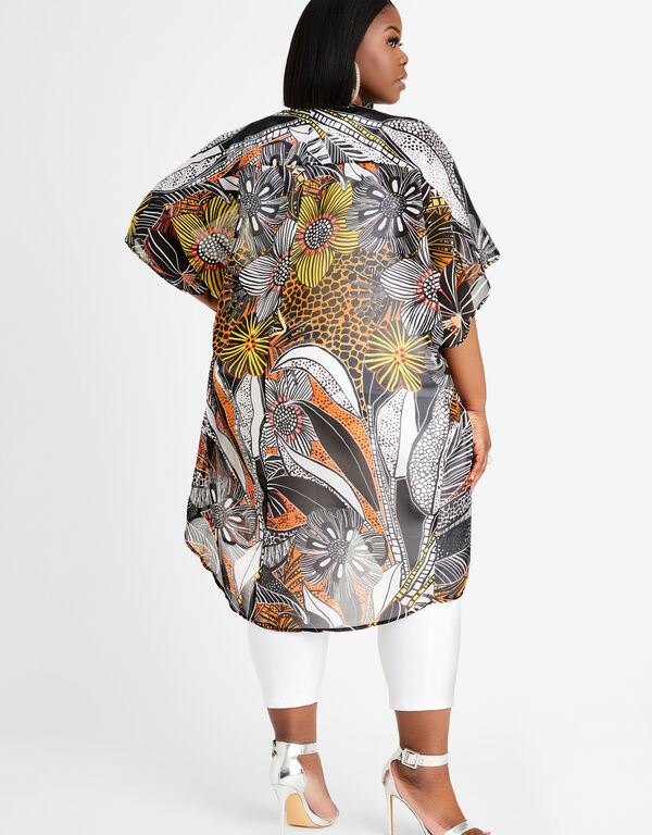Tropical Sheer Kimono Jacket, Carrot Curl image number 1