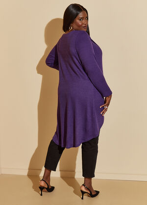 Ribbed Crossover Sweater, Acai image number 1