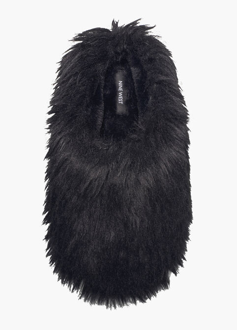 Nine West Fuzzy Faux Fur Clogs, Black image number 3