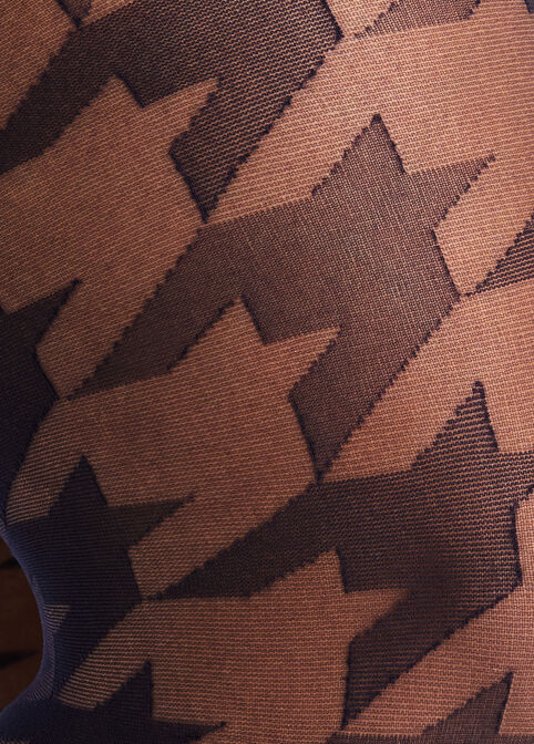 Houndstooth Sheer Footed Tights, Navy image number 1