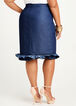 Ruffle High Waist Chambray Skirt, Denim image number 1