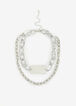 Silver Layer Chain Bar Necklace, Silver image number 0