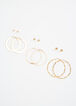 Gold Hoops & Stud Earrings Set, Gold image number 0