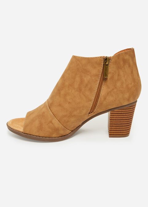 Peep Toe Wide Width Booties, Camel Taupe image number 1