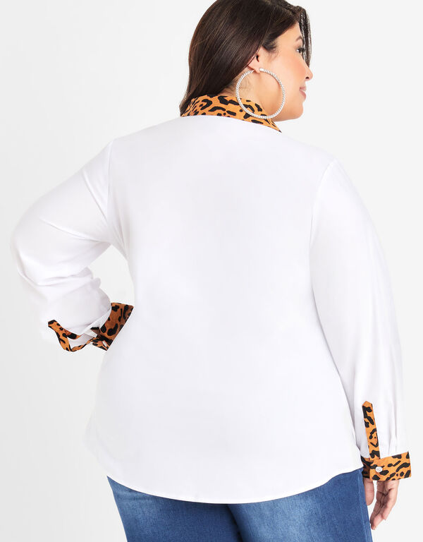 Embellished Poplin Shirt, White image number 1