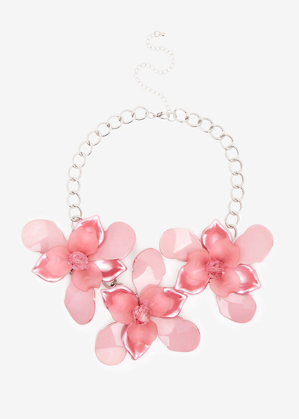 Pink Flower Statement Necklace, Foxglove image number 0