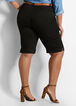 Belted Mid Rise Bermuda Shorts, Black image number 1