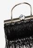 Fringed Sequin Embellished Clutch, Black image number 2