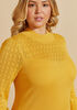 Crochet Paneled Sweater, Spicy Mustard image number 3
