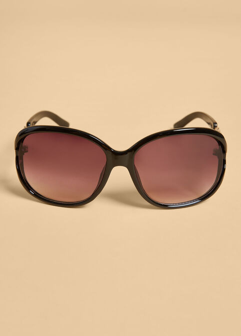 Chain Link Tinted Sunglasses, Black image number 1