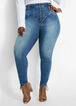Plus Size Six Button Super High-Waist Corset Skinny Jean image number 0