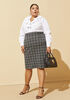 Plaid Boucle Pencil Skirt, Black White image number 3