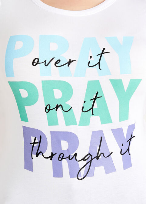 Pray Colorblock Graphic Tee, White image number 1