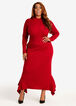 Asymmetric Bodycon Sweater Dress, Chili Pepper image number 1