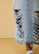 Distressed Cutout Denim Maxi Skirt, Classic Blue image number 2