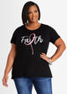 Pink Ribbon Faith Graphic Tee, Black image number 0