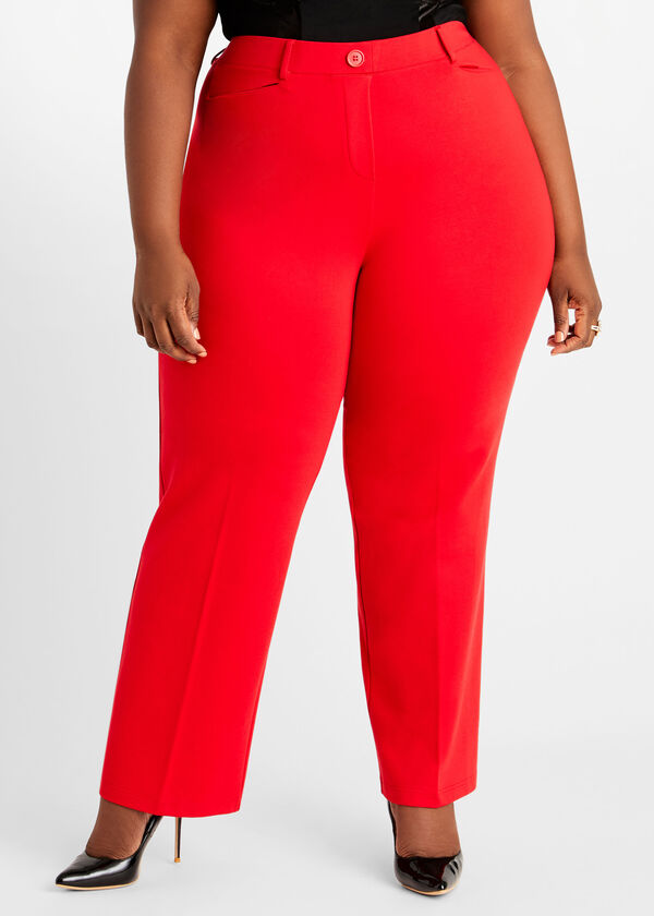 Red Power Ponte Trouser, Barbados Cherry image number 0
