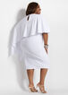 Asymmetric Cape Sheath Dress, White image number 1
