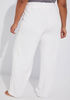 Fleece Wide Leg Lounge Pants, White image number 1