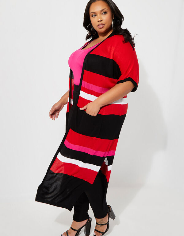 Striped Knitted Duster, Multi image number 0