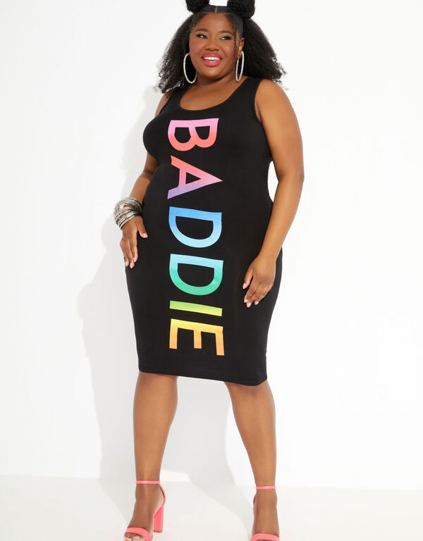 The Baddie Bodycon Dress, Black image number 0