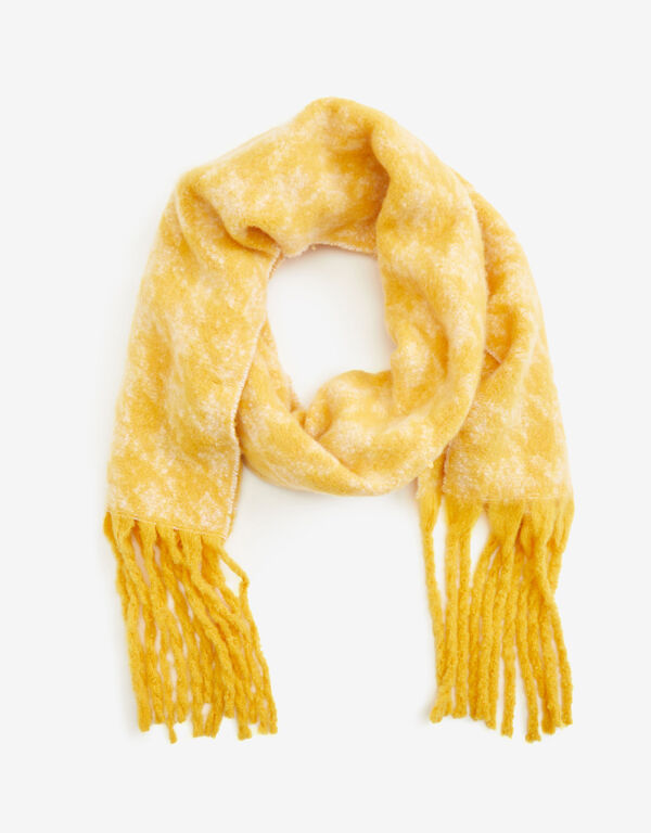 Brushed Intarsia Knit Scarf, Nugget Gold image number 0