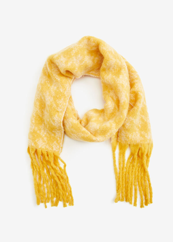 Brushed Intarsia Knit Scarf, Nugget Gold image number 0