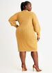 Lurex Balloon Sleeve Sweater Dress, Pale Gold image number 1