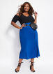Knit Front Slit Midi Skirt, Royal Blue image number 2