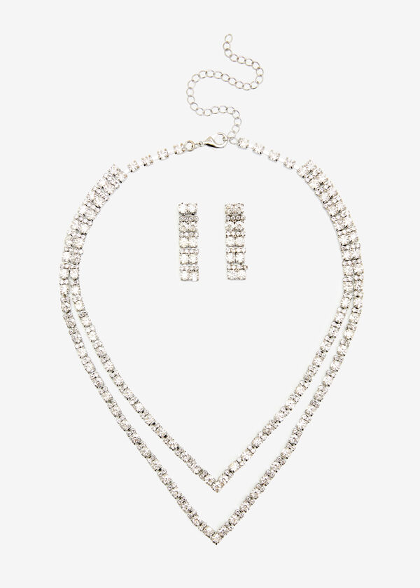 Crystal Necklace Set, Silver image number 0