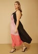 Colorblock Pleated Maxi Dress, Black Combo image number 2