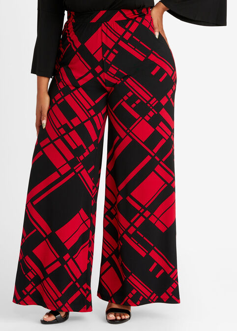 Abstract High Waist Wide Leg Pant, Jester Red image number 0